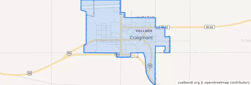 Mapa de ubicacion de Craigmont.