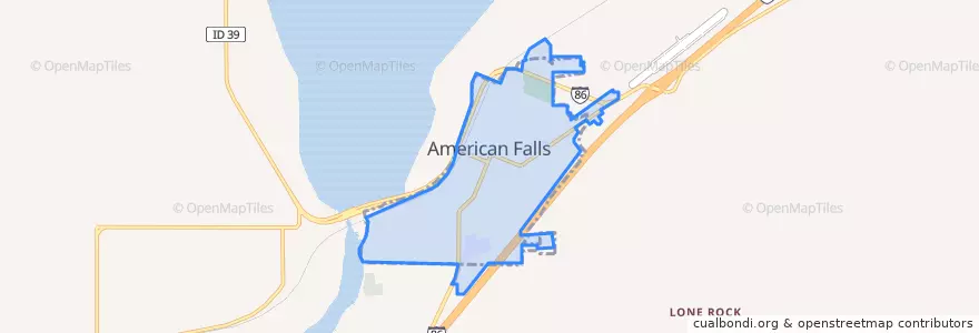 Mapa de ubicacion de American Falls.
