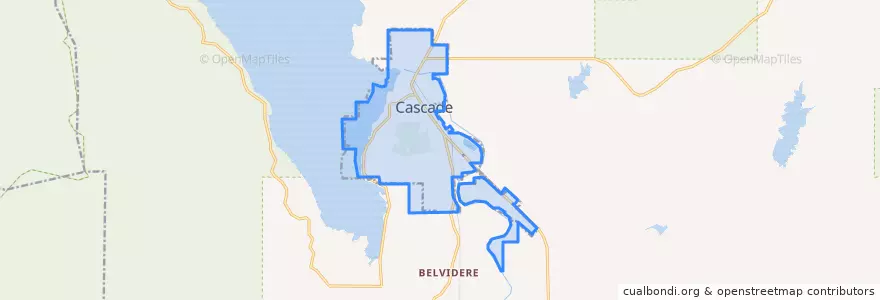 Mapa de ubicacion de Cascade.
