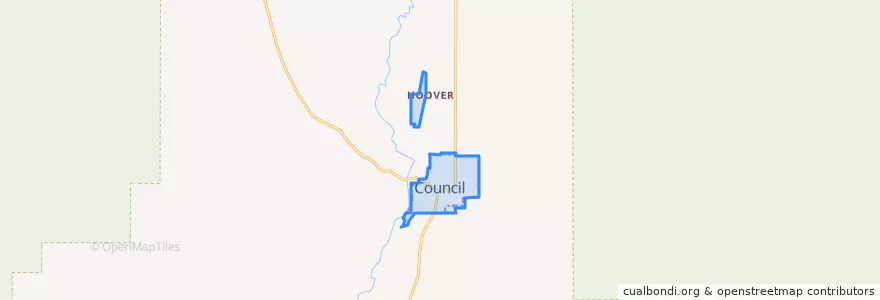 Mapa de ubicacion de Council.