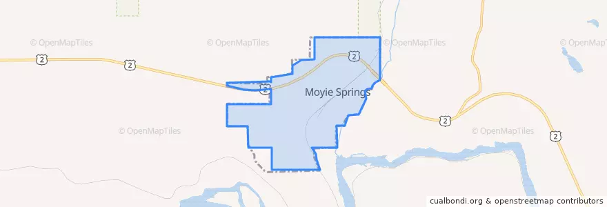 Mapa de ubicacion de Moyie Springs.