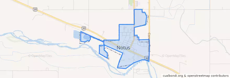 Mapa de ubicacion de Notus.