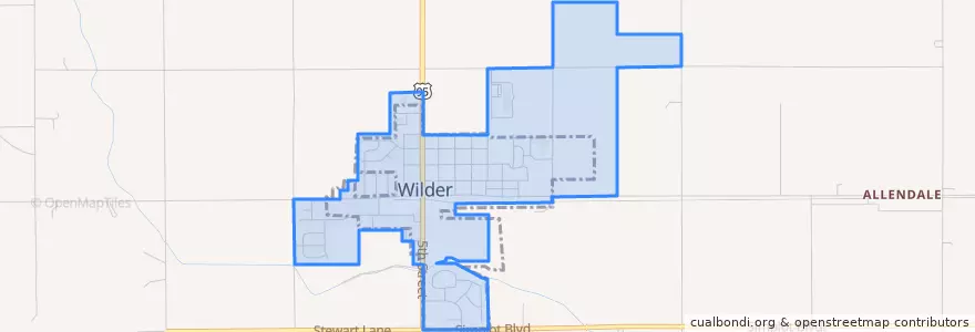 Mapa de ubicacion de Wilder.