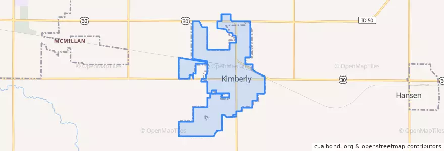 Mapa de ubicacion de Kimberly.