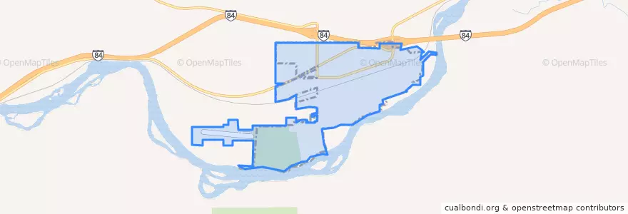 Mapa de ubicacion de Glenns Ferry.