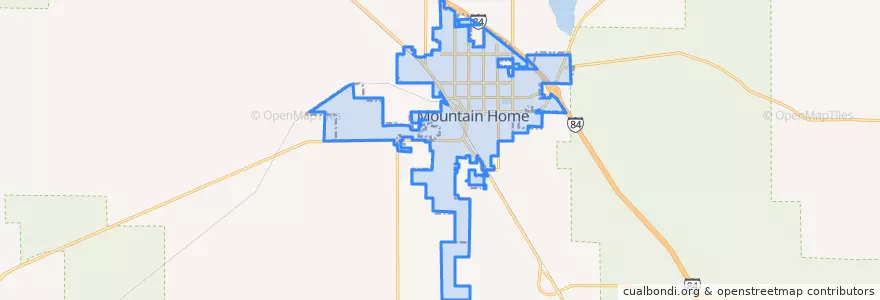 Mapa de ubicacion de Mountain Home.