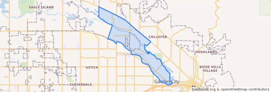 Mapa de ubicacion de Garden City.