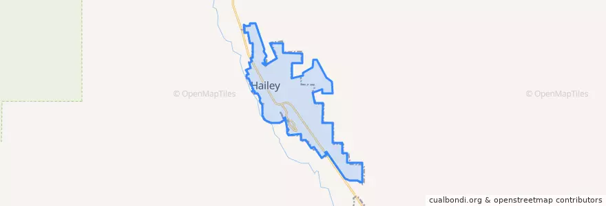 Mapa de ubicacion de Hailey.