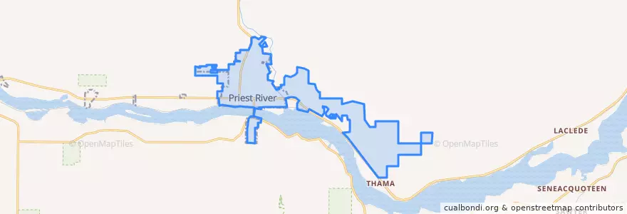 Mapa de ubicacion de Priest River.