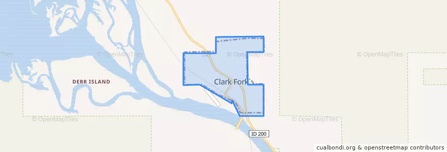 Mapa de ubicacion de Clark Fork.