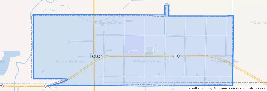 Mapa de ubicacion de Teton.