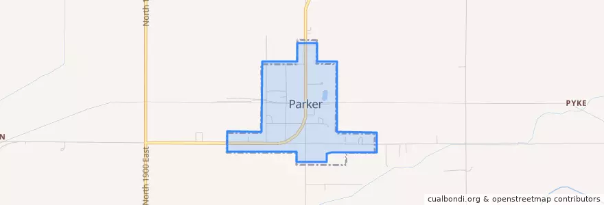 Mapa de ubicacion de Parker.