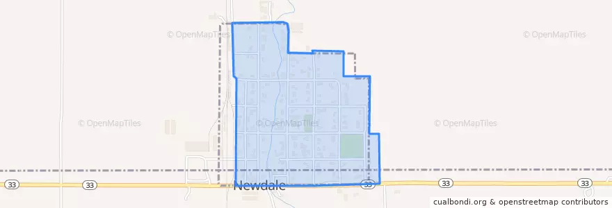 Mapa de ubicacion de Newdale.