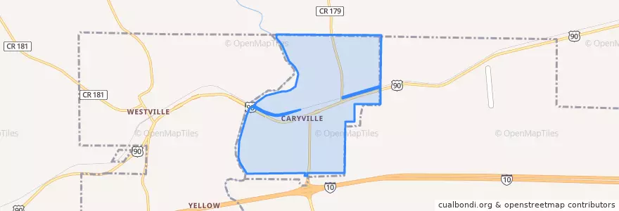 Mapa de ubicacion de Caryville.