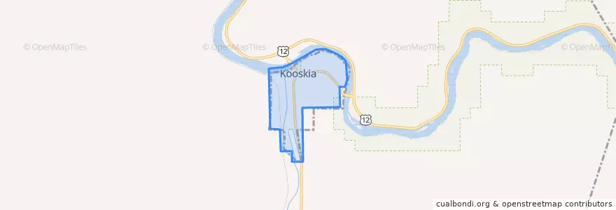 Mapa de ubicacion de Kooskia.