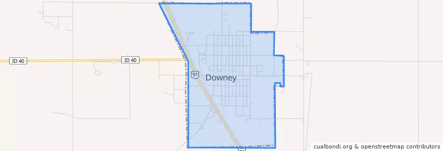 Mapa de ubicacion de Downey.