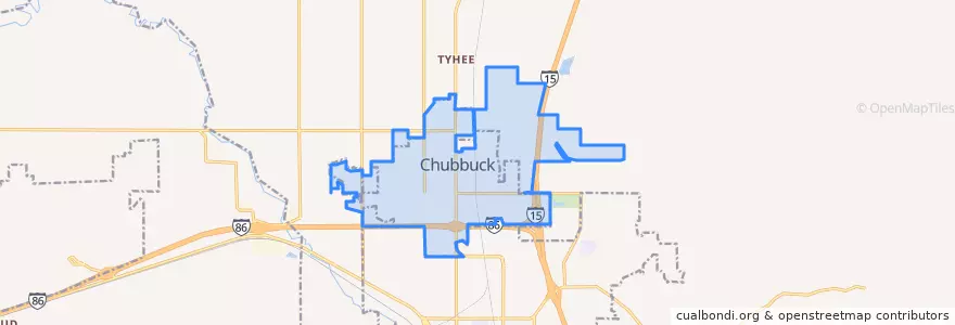Mapa de ubicacion de Chubbuck.