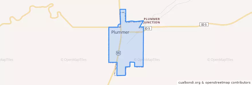 Mapa de ubicacion de Plummer.