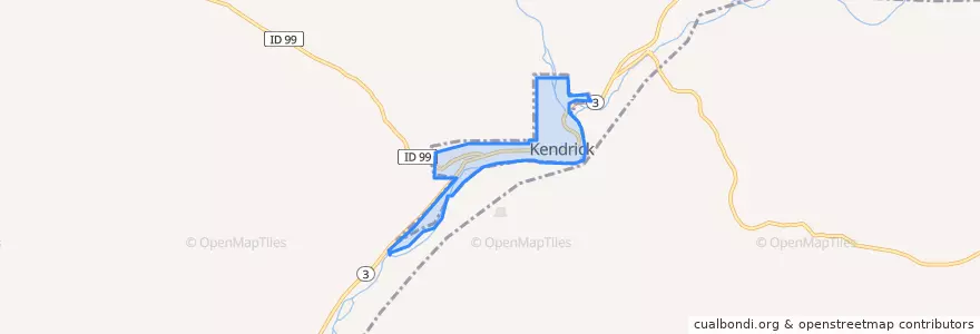 Mapa de ubicacion de Kendrick.