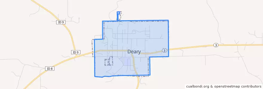 Mapa de ubicacion de Deary.