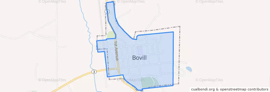 Mapa de ubicacion de Bovill.