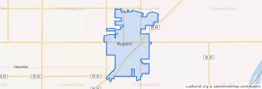 Mapa de ubicacion de Rupert.