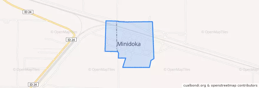 Mapa de ubicacion de Minidoka.