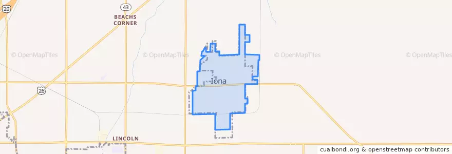 Mapa de ubicacion de Iona.