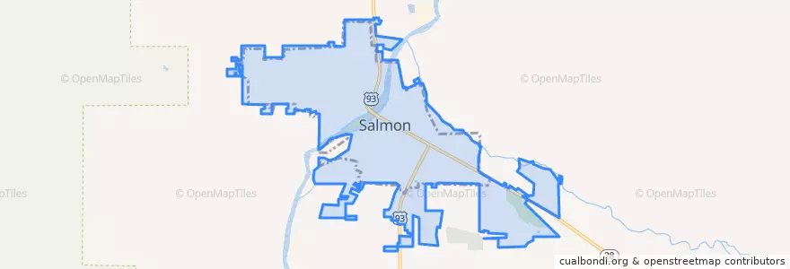 Mapa de ubicacion de Salmon.