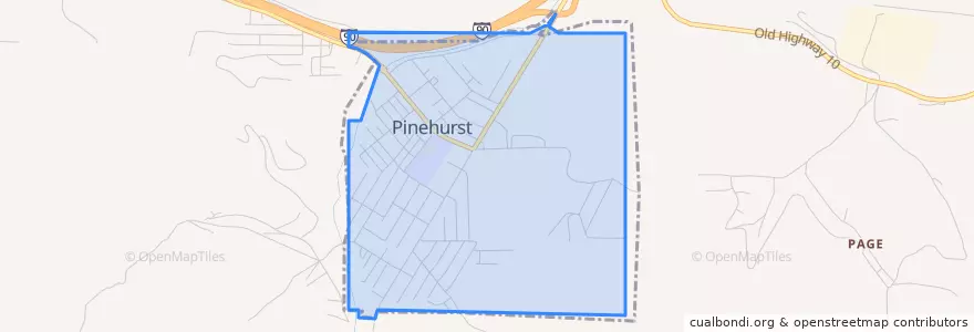 Mapa de ubicacion de Pinehurst.