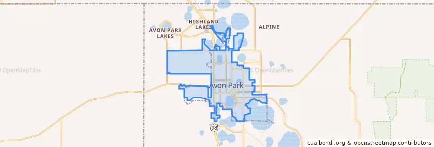 Mapa de ubicacion de Avon Park.