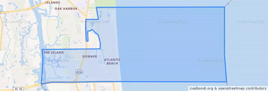 Mapa de ubicacion de Atlantic Beach.