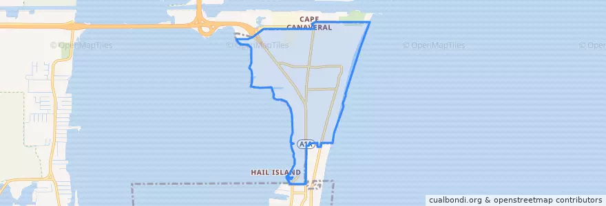 Mapa de ubicacion de Cape Canaveral.