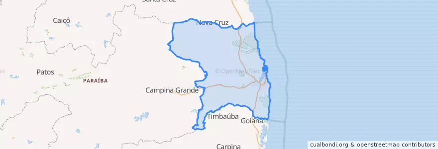 Mapa de ubicacion de Região Geográfica Intermediária de João Pessoa.
