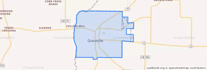 Mapa de ubicacion de Graceville.