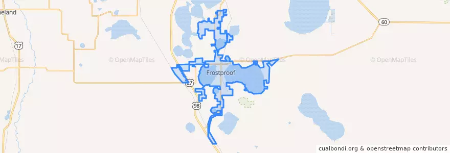 Mapa de ubicacion de Frostproof.