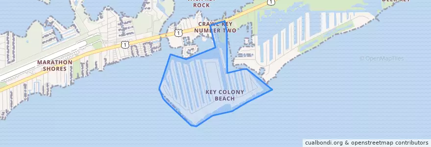 Mapa de ubicacion de Key Colony Beach.