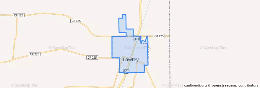 Mapa de ubicacion de Lawtey.