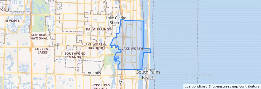 Mapa de ubicacion de Lake Worth Beach.