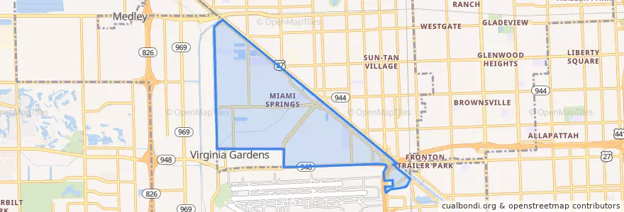 Mapa de ubicacion de Miami Springs.
