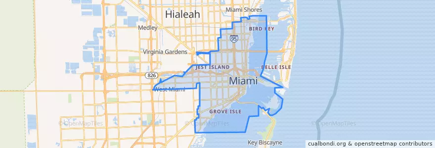 Mapa de ubicacion de Майами.