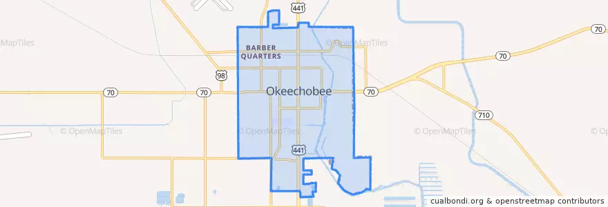 Mapa de ubicacion de Okeechobee.