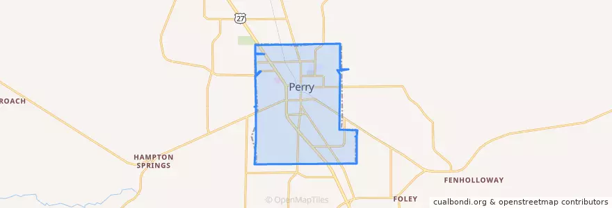 Mapa de ubicacion de Perry.