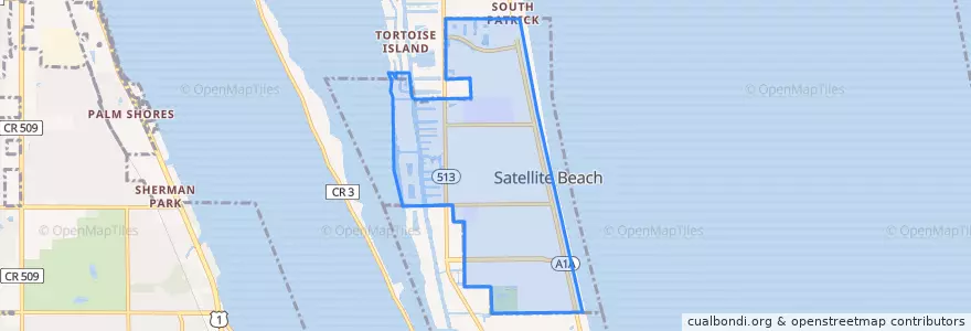 Mapa de ubicacion de Satellite Beach.