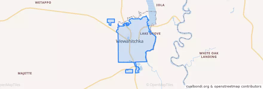Mapa de ubicacion de Wewahitchka.