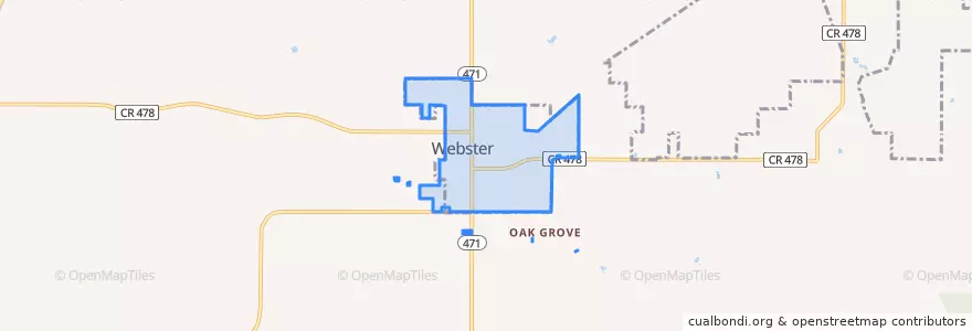 Mapa de ubicacion de Webster.