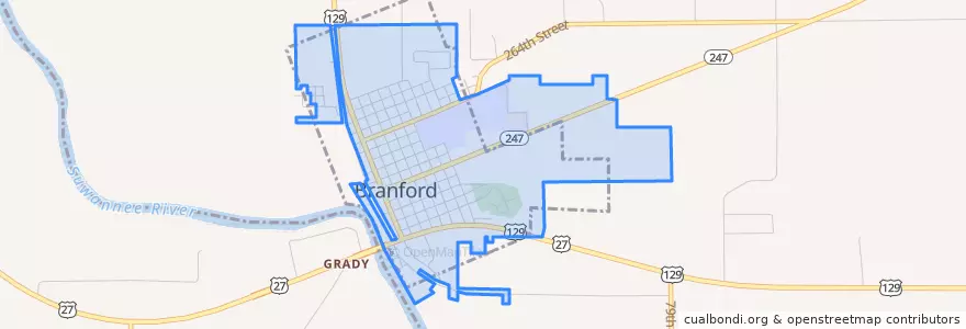 Mapa de ubicacion de Branford.
