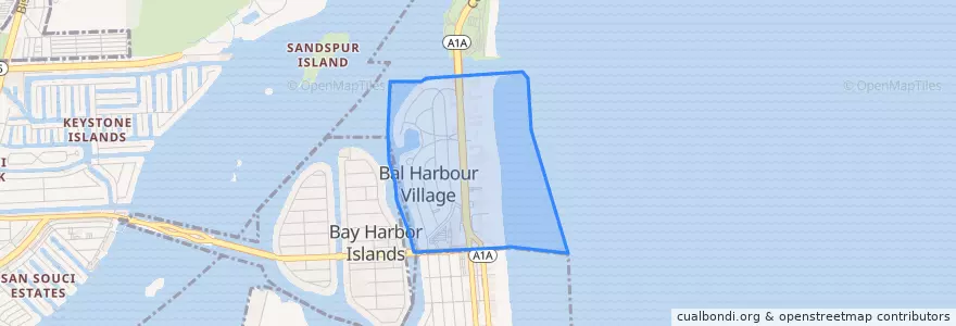 Mapa de ubicacion de Bal Harbour Village.