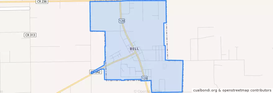 Mapa de ubicacion de Bell.
