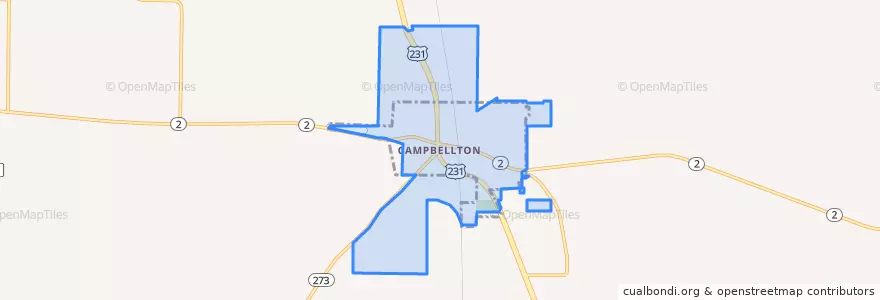 Mapa de ubicacion de Campbellton.